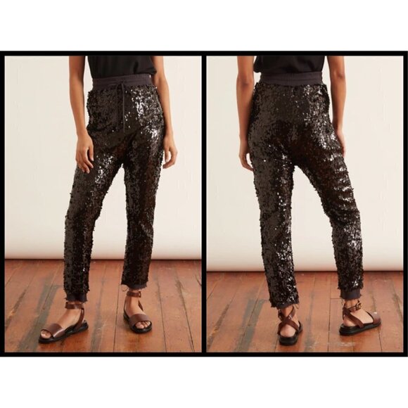 💕R13💕 Harem Sequin Pant ~ Drop Crotch Sweatpants Black XS NWOT - Picture 6 of 16
